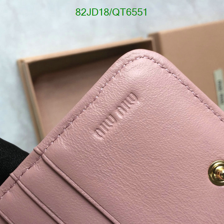 Miu Miu Bag-(Mirror)-Wallet- Code: QT6551 $: 82USD