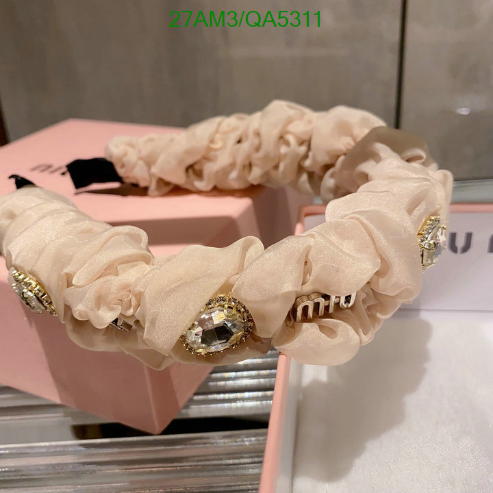 Headband-MIU MIU Code: QA5311 $: 27USD