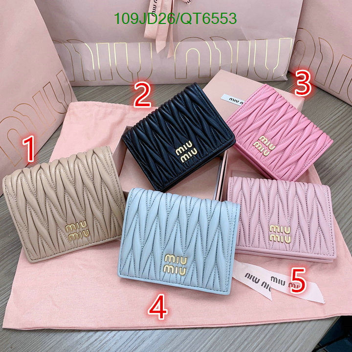 Miu Miu Bag-(Mirror)-Wallet- Code: QT6553 $: 109USD