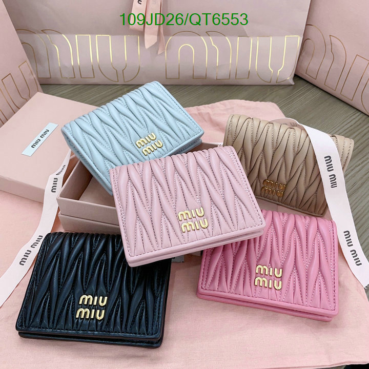 Miu Miu Bag-(Mirror)-Wallet- Code: QT6553 $: 109USD