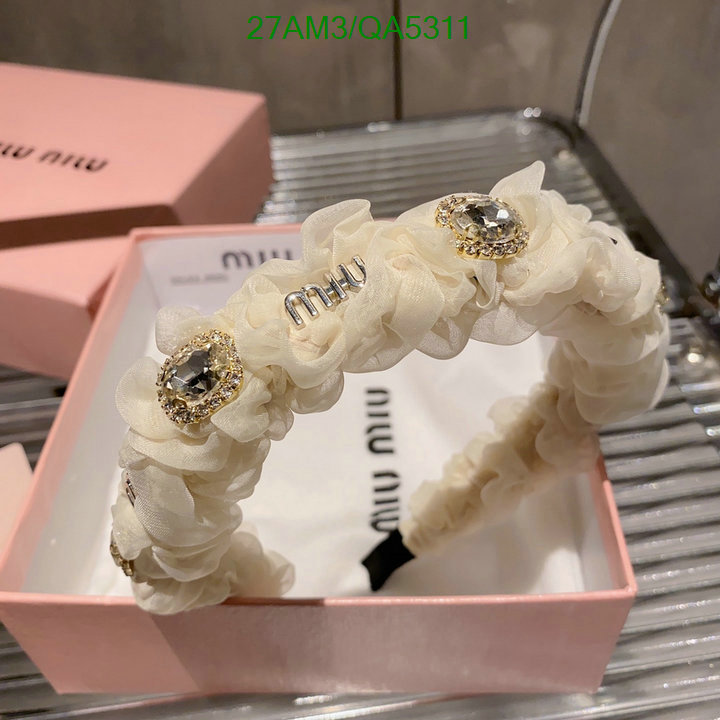 Headband-MIU MIU Code: QA5311 $: 27USD