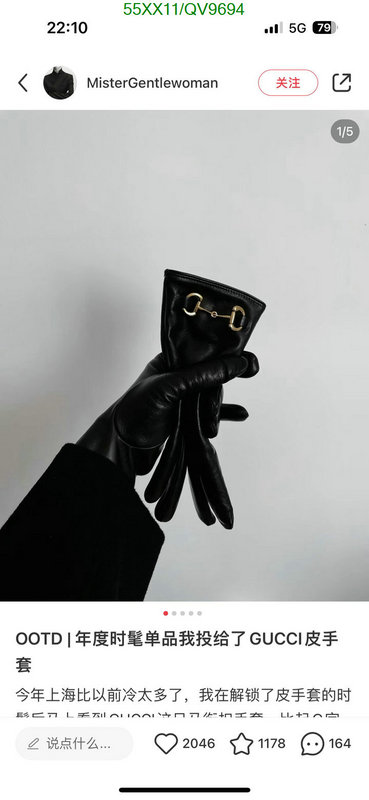 Gloves-Gucci Code: QV9694 $: 55USD