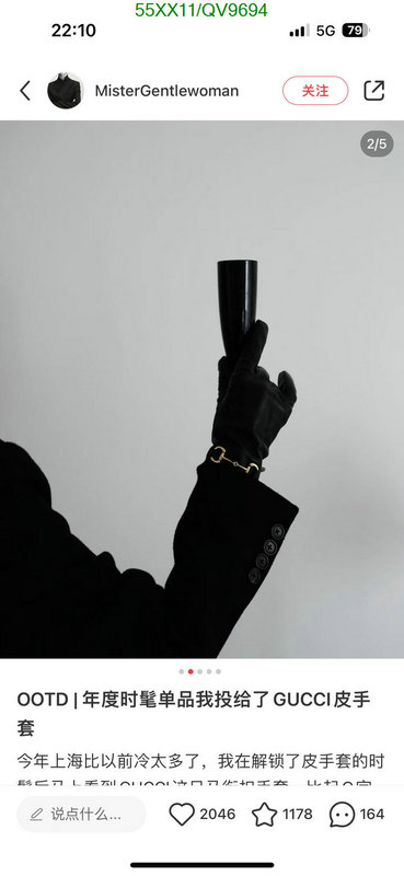 Gloves-Gucci Code: QV9694 $: 55USD