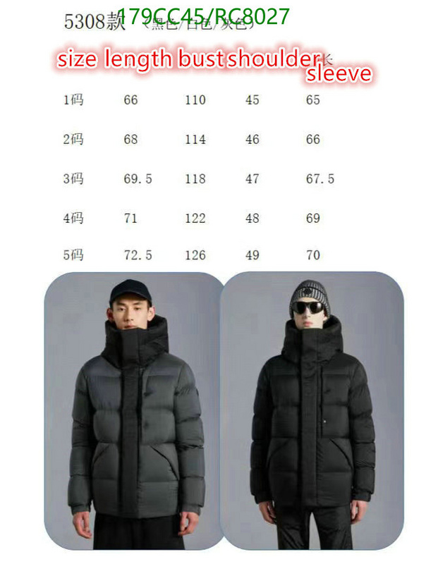 Down jacket Men-Moncler Code: RC8027 $: 179USD