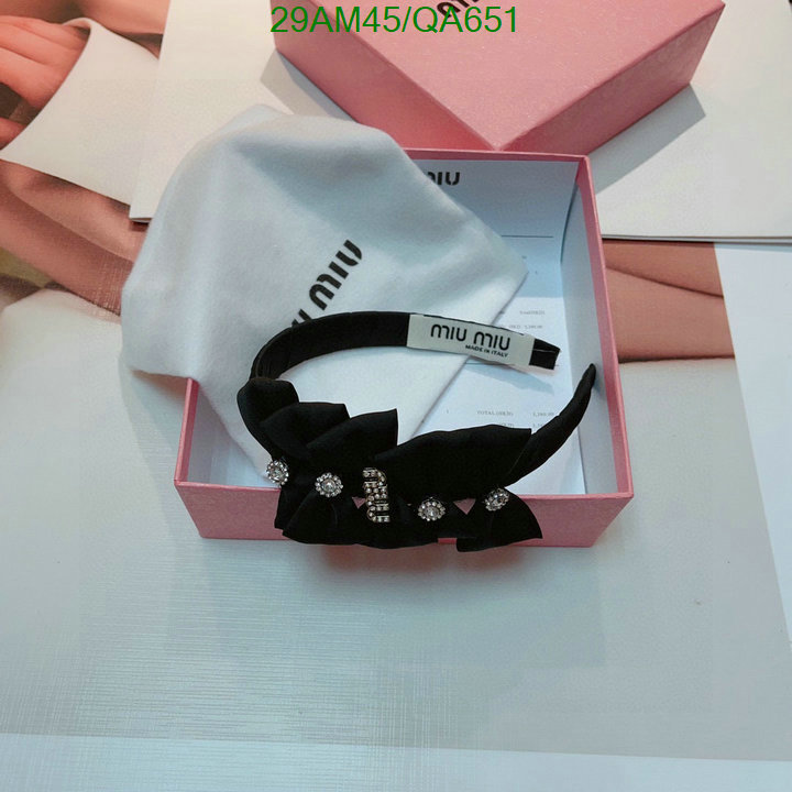 Headband-MIU MIU Code: QA651 $: 29USD