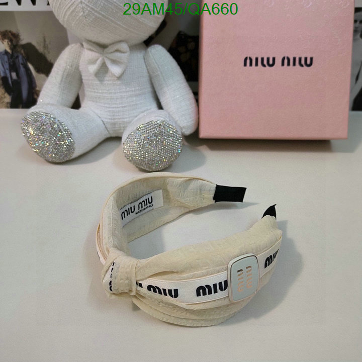 Headband-MIU MIU Code: QA660 $: 29USD