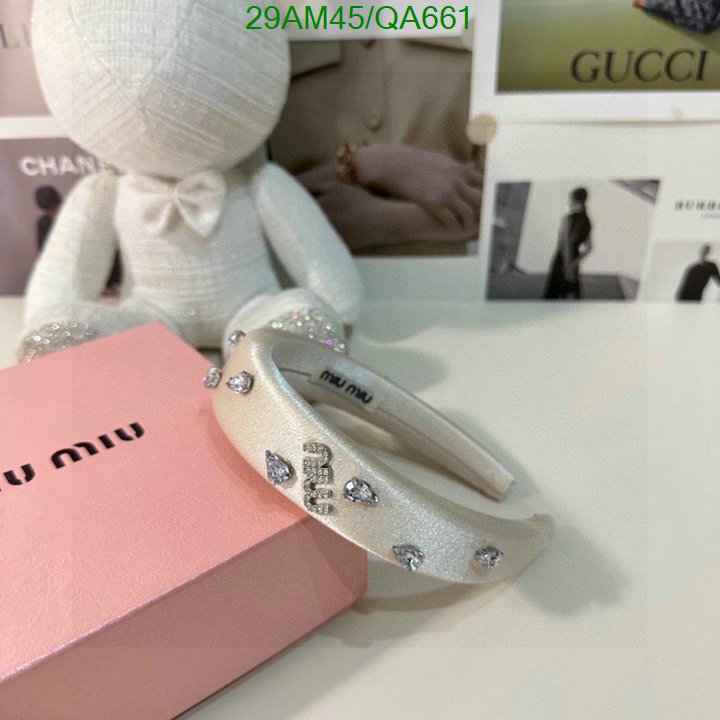 Headband-MIU MIU Code: QA661 $: 29USD