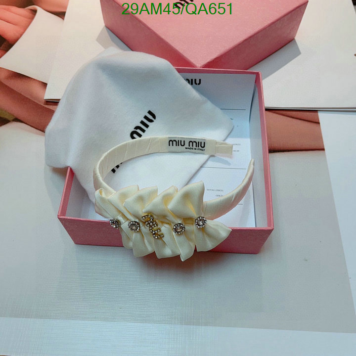 Headband-MIU MIU Code: QA651 $: 29USD