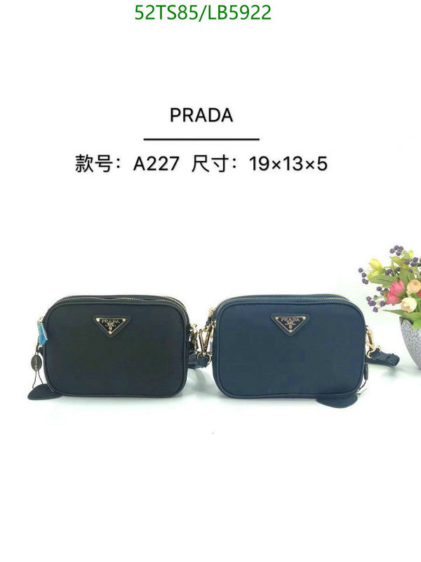 Prada Bag-(4A)-Diagonal- Code: LB5922 $: 52USD