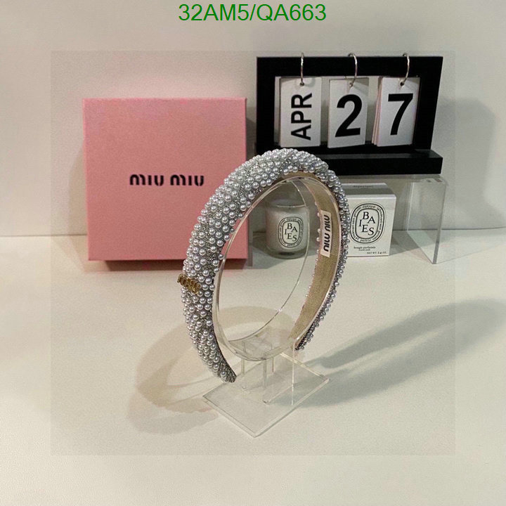 Headband-MIU MIU Code: QA663 $: 32USD