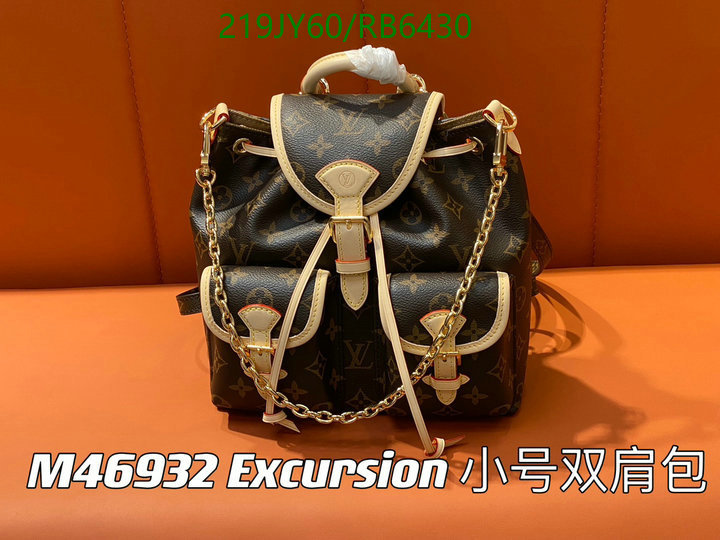 LV Bag-(Mirror)-Backpack- Code: RB6430 $: 219USD