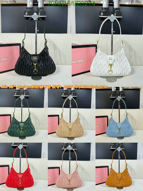 Miu Miu Bag-(4A)-Handbag- Code: UB3274 $: 79USD