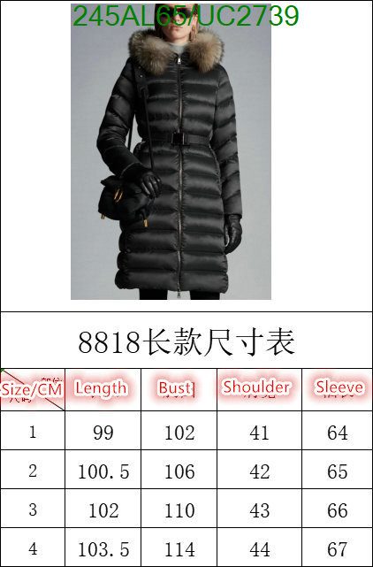 Down jacket Women-Moncler Code: UC2739 $: 245USD