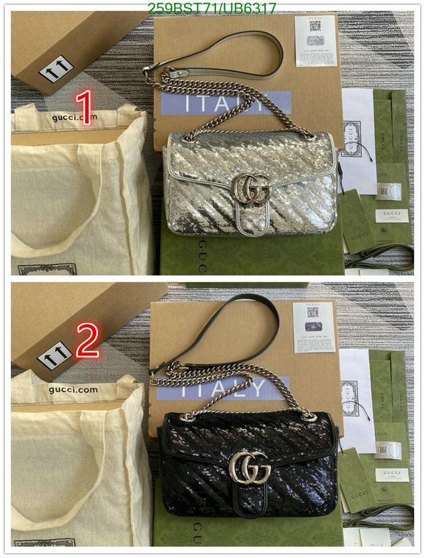 Gucci Bag-(Mirror)-Marmont Code: UB6317 $: 259USD