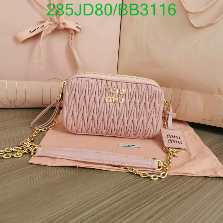 Miu Miu Bag-(Mirror)-Diagonal- Code: BB3116 $: 285USD