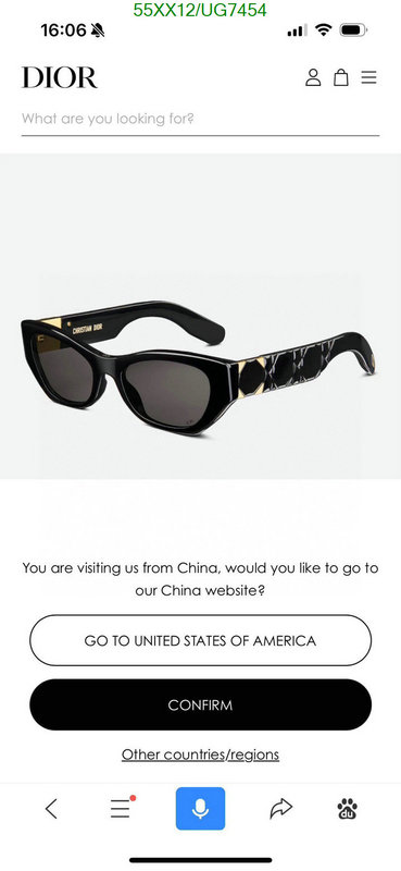 Glasses-Dior Code: UG7454 $: 55USD