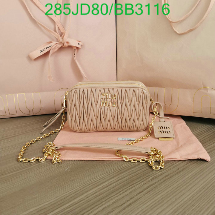 Miu Miu Bag-(Mirror)-Diagonal- Code: BB3116 $: 285USD