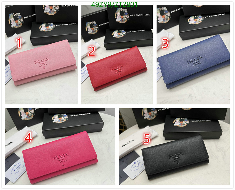 Prada Bag-(4A)-Wallet- Code: ZT2801 $: 49USD