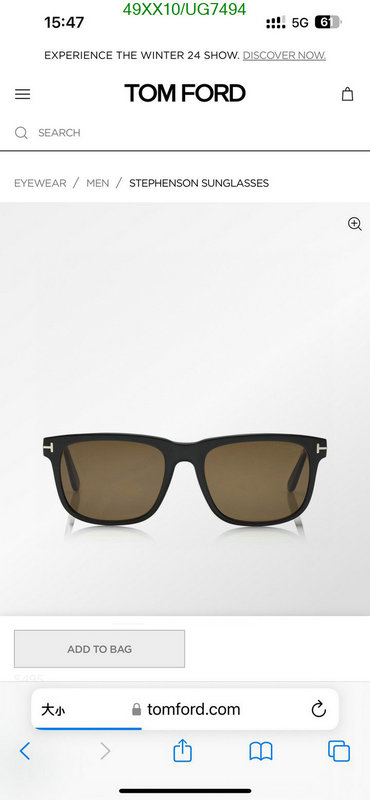 Glasses-Tom Ford Code: UG7494 $: 49USD