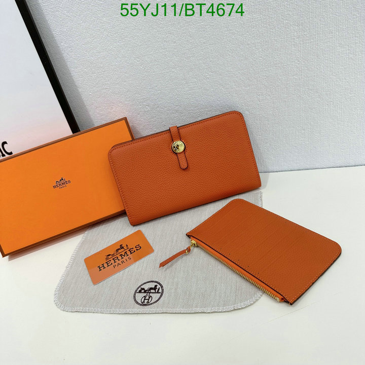 Hermes Bag-(4A)-Wallet- Code: BT4674 $: 55USD