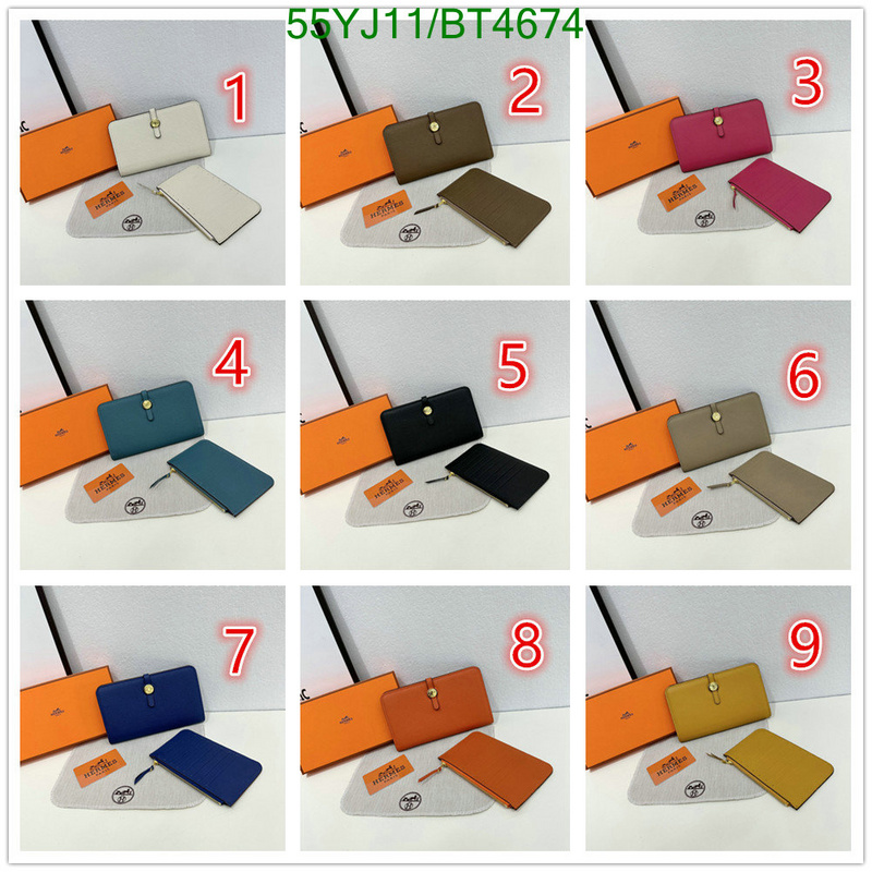 Hermes Bag-(4A)-Wallet- Code: BT4674 $: 55USD