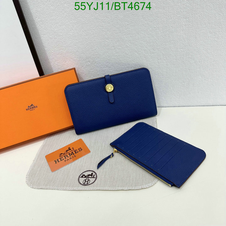 Hermes Bag-(4A)-Wallet- Code: BT4674 $: 55USD