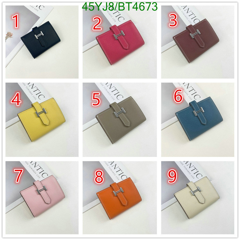 Hermes Bag-(4A)-Wallet- Code: BT4673 $: 45USD