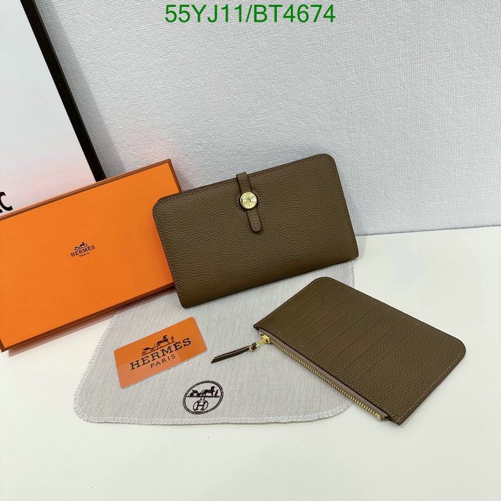 Hermes Bag-(4A)-Wallet- Code: BT4674 $: 55USD