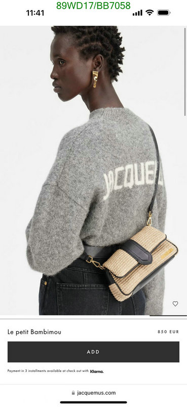 Jacquemus Bag-(4A)-Crossbody- Code: BB7058 $: 89USD