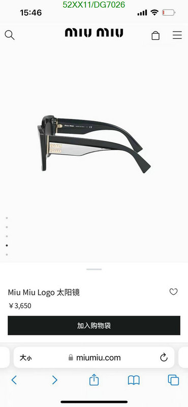 Glasses-MiuMiu Code: DG7026 $: 52USD