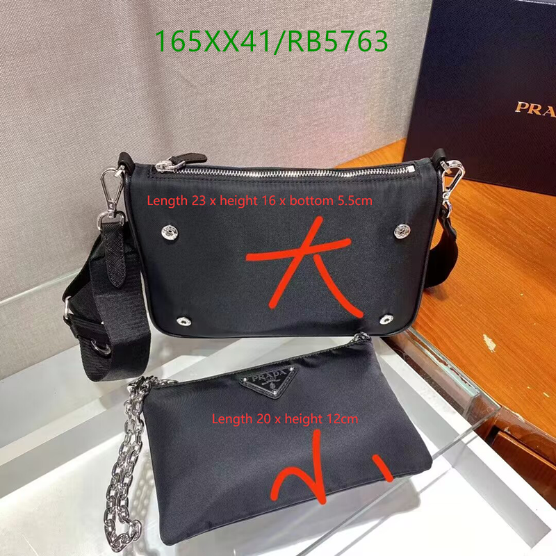 Prada Bag-(Mirror)-Crossbody- Code: RB5763 $: 165USD