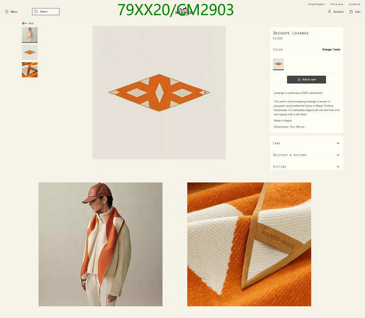 Scarf-Hermes Code: CM2903 $: 79USD