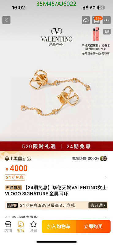 Jewelry-Valentino Code: AJ6022 $: 35USD