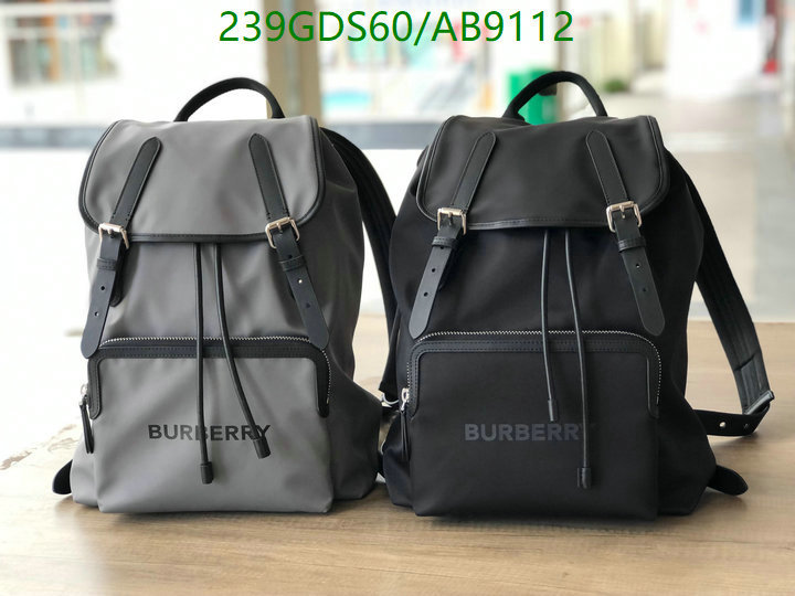 Burberry Bag-(Mirror)-Backpack- Code: AB9112 $: 239USD