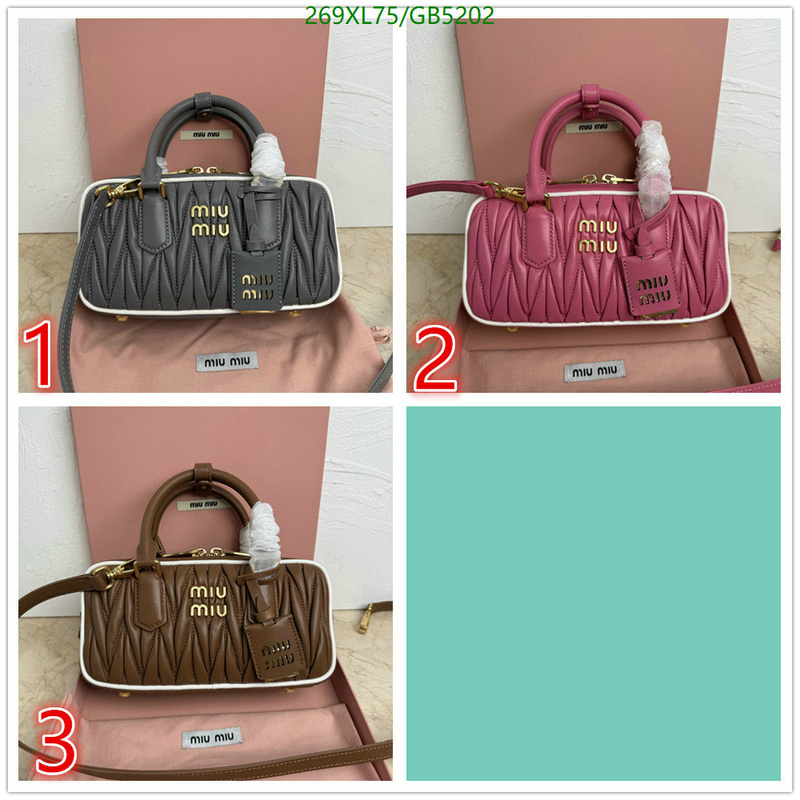 Miu Miu Bag-(Mirror)-Handbag- Code: GB5202 $: 269USD