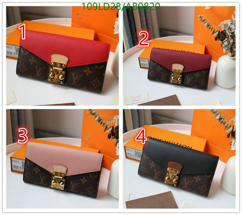 LV Bag-(Mirror)-Wallet- Code: AB9820 $: 109USD
