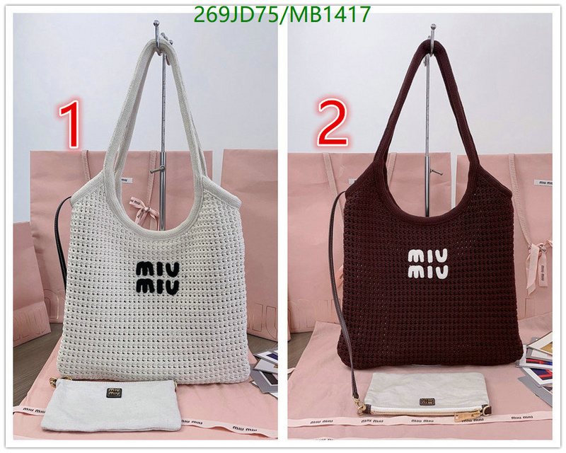 Miu Miu Bag-(Mirror)-Crossbody- Code: MB1417 $: 269USD