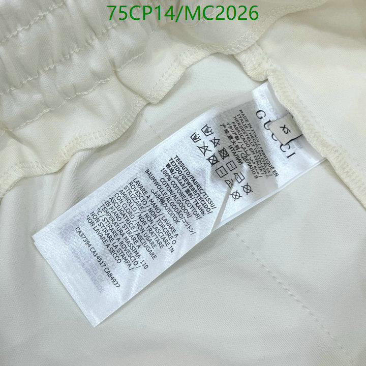 Clothing-Gucci Code: MC2026 $: 75USD