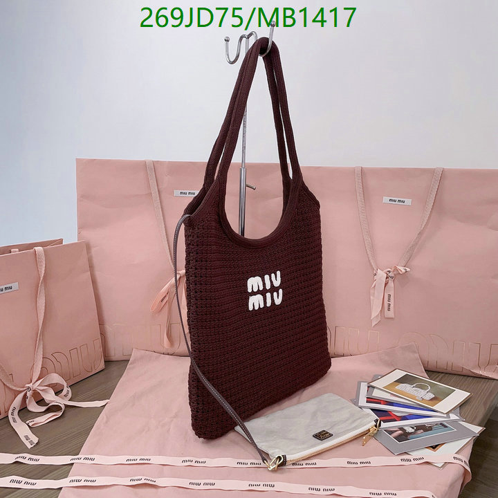 Miu Miu Bag-(Mirror)-Crossbody- Code: MB1417 $: 269USD