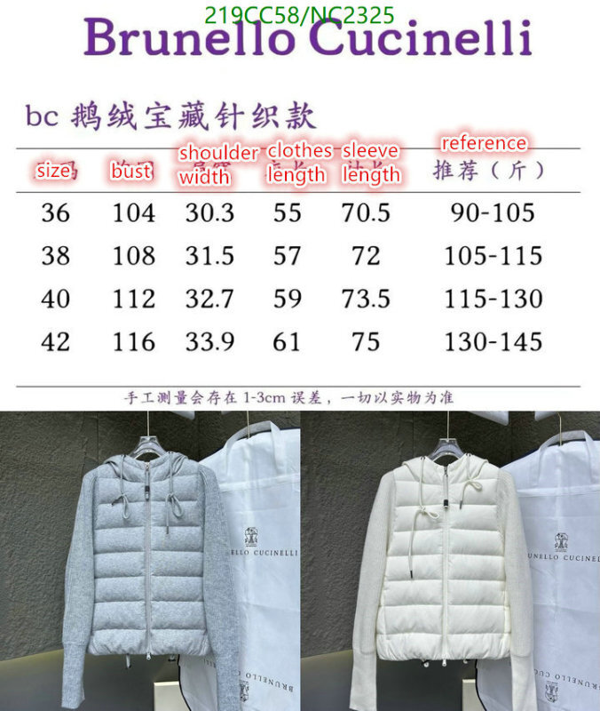 Down jacket Women-Brunello Cucinelli Code: NC2325 $: 219USD