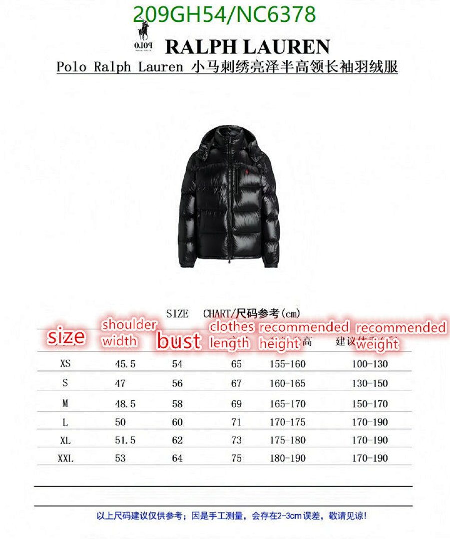 Down jacket Men-Ralph Lauren Code: NC6378 $: 209USD