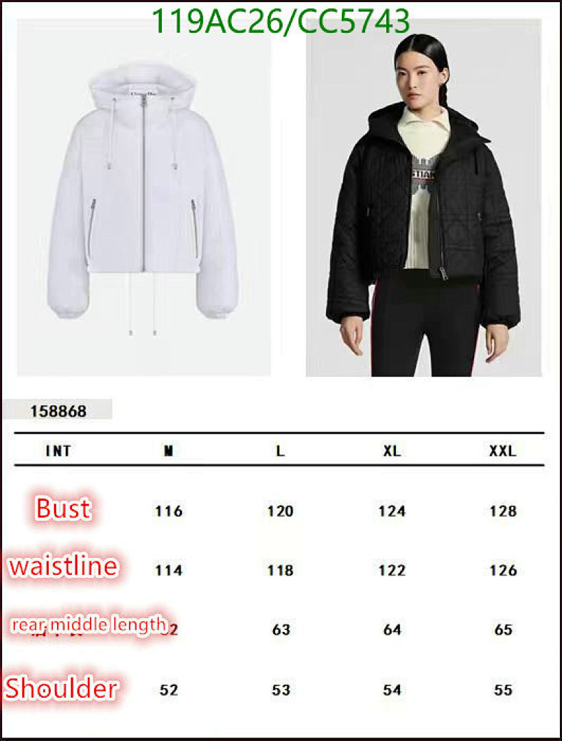Down jacket Women-Dior Code: CC5743 $: 119USD