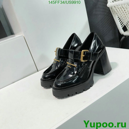 Alexander Wang Women's Black Leather Lug Sole Heeled Loafers US9910