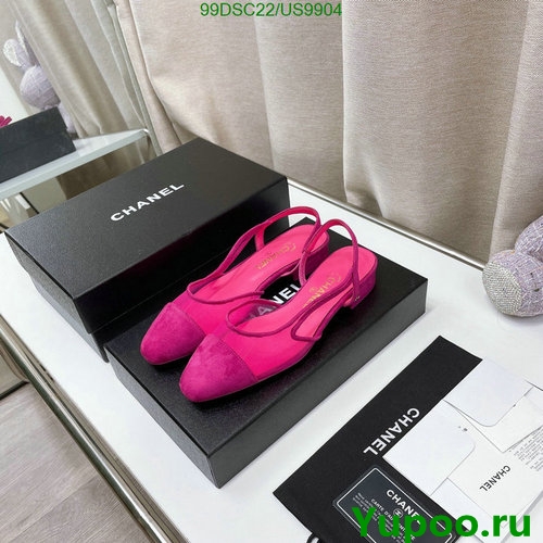 Chanel Women's Slingback Shoes in Pink Sheepskin and Silk Satin, Size EU34-42