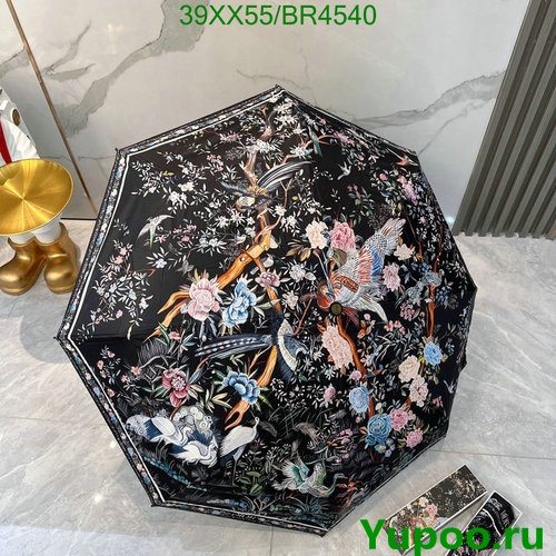 Dior Umbrella with Floral and Bird Print, Elegant Protection from the Rain