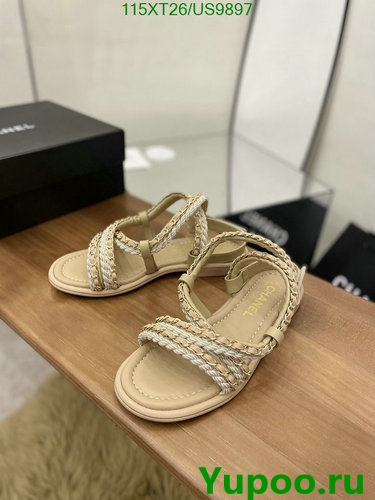 Elegant Chanel Women's Sandals in Luxurious Sheepskin Leather - US9897