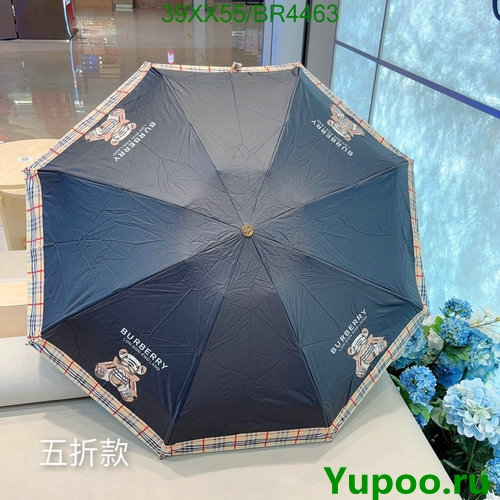 Burberry Umbrella with Teddy Bear Print and Classic Check Trim - Stylish & Durable