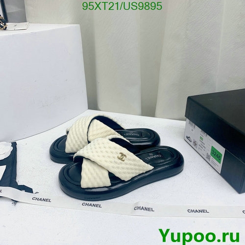 Chanel Women's Sandals - Crisscross Lycra Slides - Comfortable & Stylish