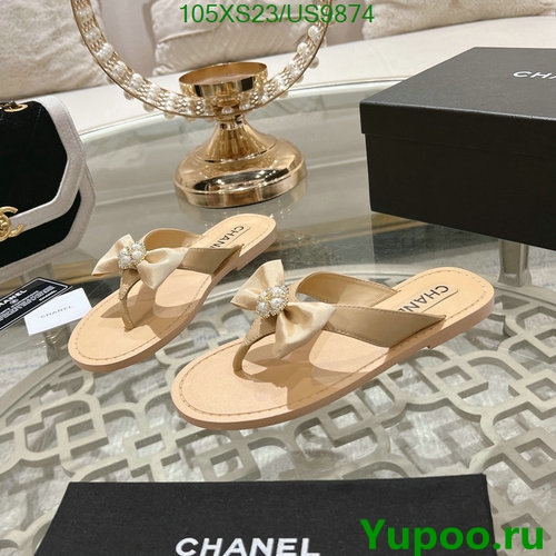 Chanel Women's Thong Sandals with Bow Detail - Sheepskin Leather - EU35-42
