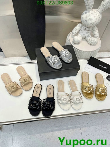 Chanel Women's Lambskin Sandals Slides, EU34-41, Stylish Summer Footwear